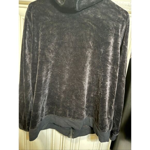 SJB Active Women's Velvet Velour Full Zip Hoodie Sweatshirt Black XL - Picture 7 of 9
